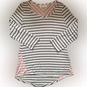 PINK ROSE Striped Long Sleeve Top